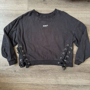 Bershka Black Sweater with lace-up sides